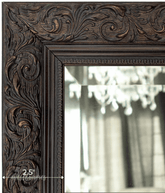 Bella French Ornate Embossed Antique Bronze Framed Wall Mirror - West Frames