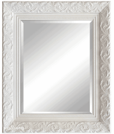 Bella French Ornate Embossed Framed Wall Mirror Shabby White - West Frames