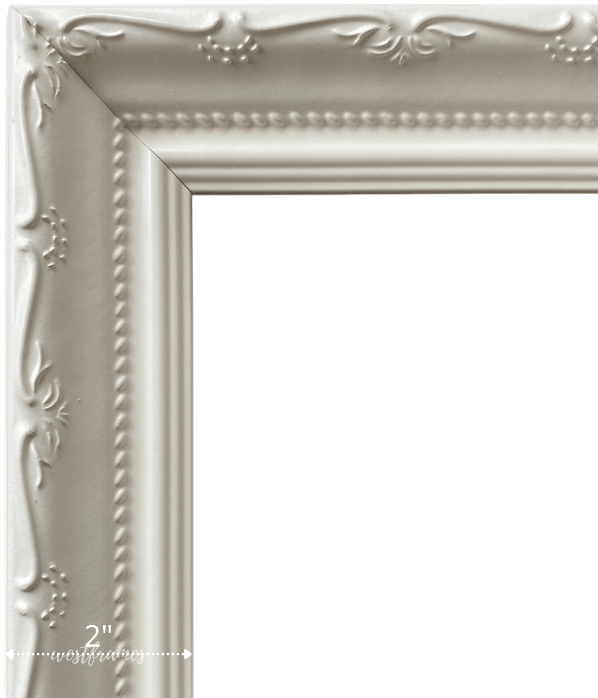 Camilla French Ornate Shabby White Wood Wall Picture Frame - West Frames