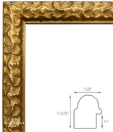 Countess Gold Leaf Ornate Embossed Victorian Wood 1.375 Inch Wide Wall Picture Frame - West Frames