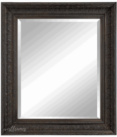 Elegance French Ornate Embossed Antique Dark Bronze Framed Wood Wall Mirror - West Frames