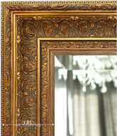 Elegance French Ornate Embossed Antique Gold Framed Wood Wall Mirror - West Frames
