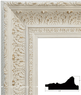 Elegance French Ornate Embossed Wood Picture Frame Antique White Gold - West Frames