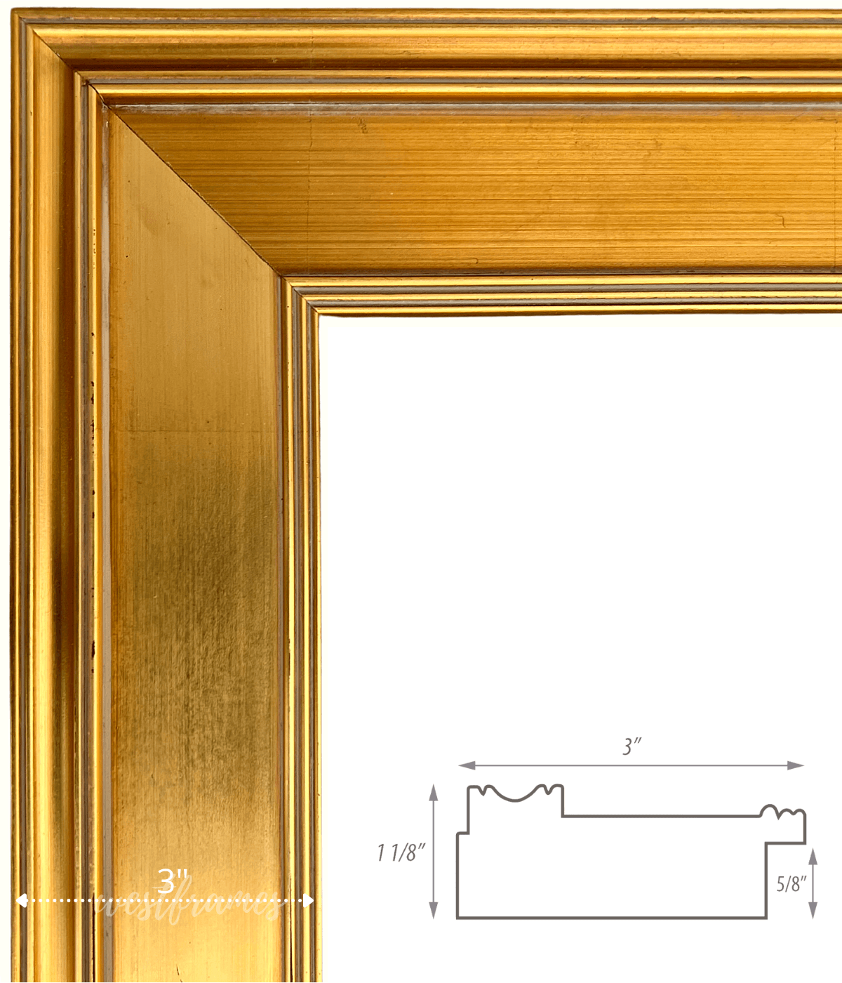 Gallery Classic Antique Gold Leaf Wood Plein Air Wall Picture Frame 3" - West Frames
