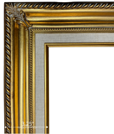 Gatsby Antique Gold Leaf Linen Liner Wood Baroque Picture Frame - West Frames