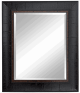 Lodge Rustic Textured Distressed Framed Wall Mirror Dark Espresso Walnut - West Frames