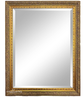 Majesty French Ornate Embossed Framed Wall Mirror Antique Gold Finish - West Frames