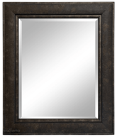 Marcello Rustic Dark Charcoal Brown Framed Wall Mirror 4.25" Wide - West Frames