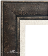 Marcello Rustic Distressed Dark Charcoal Brown with Linen Liner Wall Picture Frame - West Frames