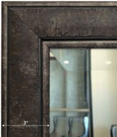 Marcello Rustic Distressed Framed Wall Mirror Dark Charcoal Brown 3" Wide - West Frames
