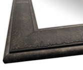 Marcello Rustic Distressed Framed Wall Mirror Dark Charcoal Brown 3" Wide - West Frames