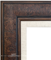 Marcello Rustic Distressed Walnut Brown with Linen Liner Wall Picture Frame - West Frames