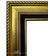Montana Antique Gold Black Linen Liner 3.25 Inch Wide Wall Picture Frame - West Frames