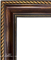 Montana Bronze Gold Picture Frame - 2.25 in Wide | Classic Rope & Beaded Design - West Frames