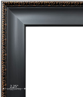 Pierre Vintage Black Ornate Gold 2.25 Inch Wide Wall Picture Frame - West Frames