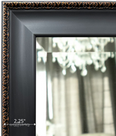 Pierre Vintage Black Ornate Gold Framed Wall Mirror - West Frames