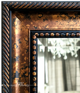 Santino Aged Bronze Black Accent Framed Wall Mirror - West Frames