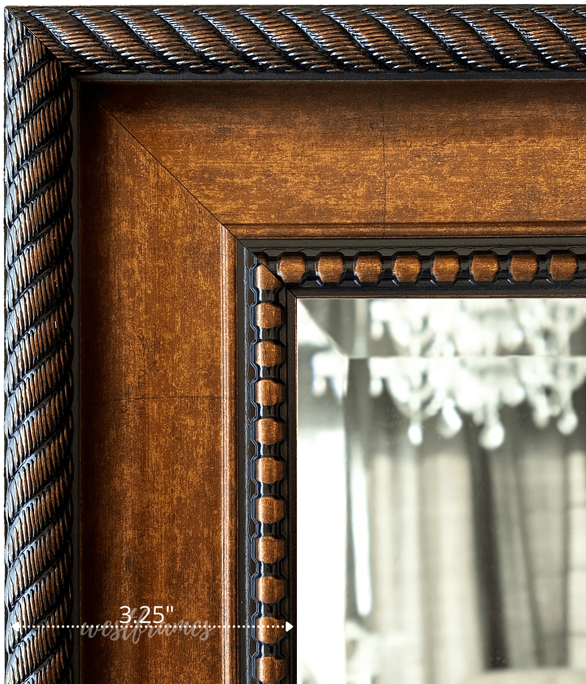 Santino Dark Golden Brown Framed Wall Mirror - West Frames