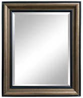 Vienna Rustic Vintage Gold Black Trim Finish Traditional Style Wood Framed Wall Mirror - West Frames