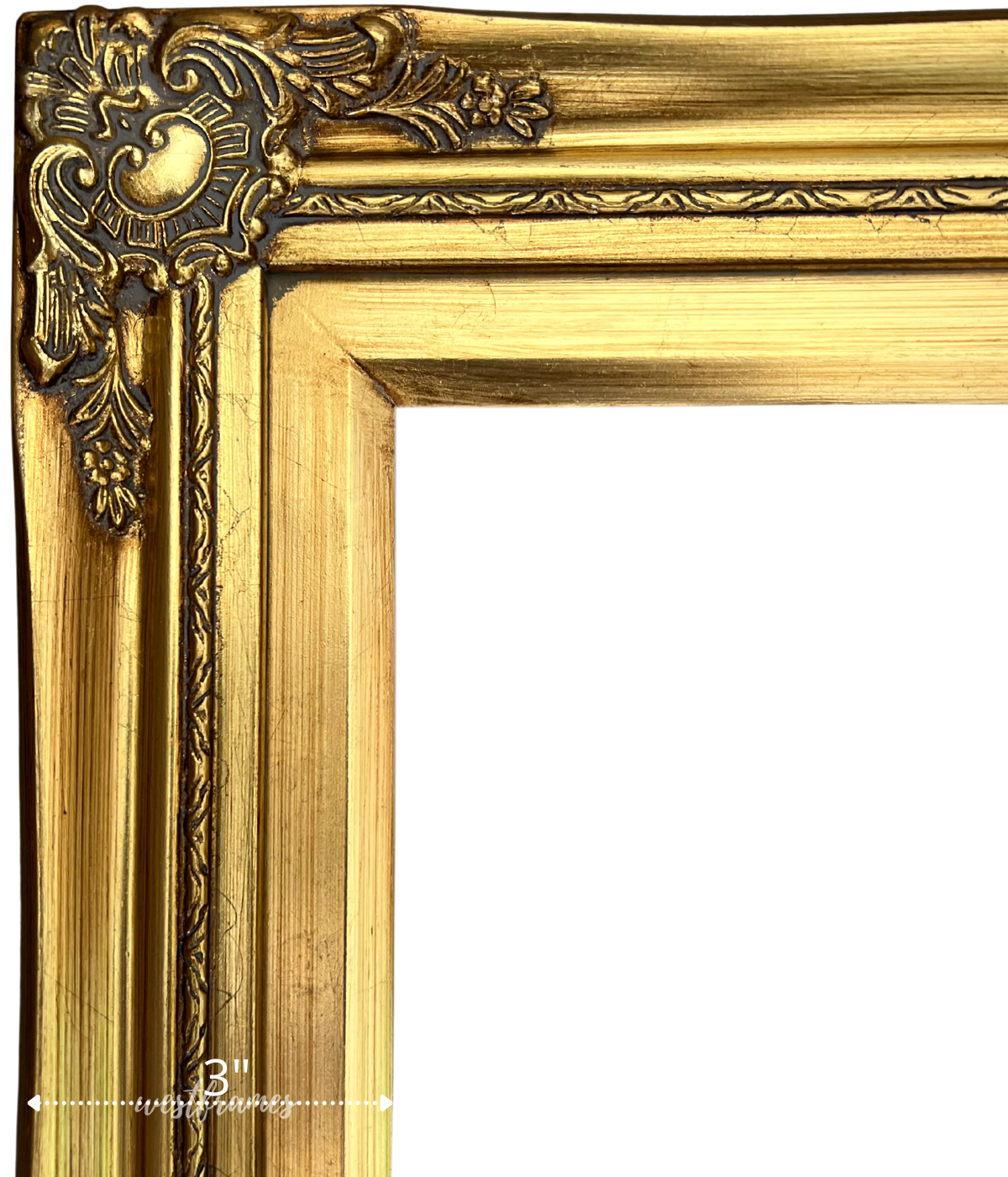 Daisy Antique Gold Leaf French Ornate Baroque Wood Picture Frame - West Frames