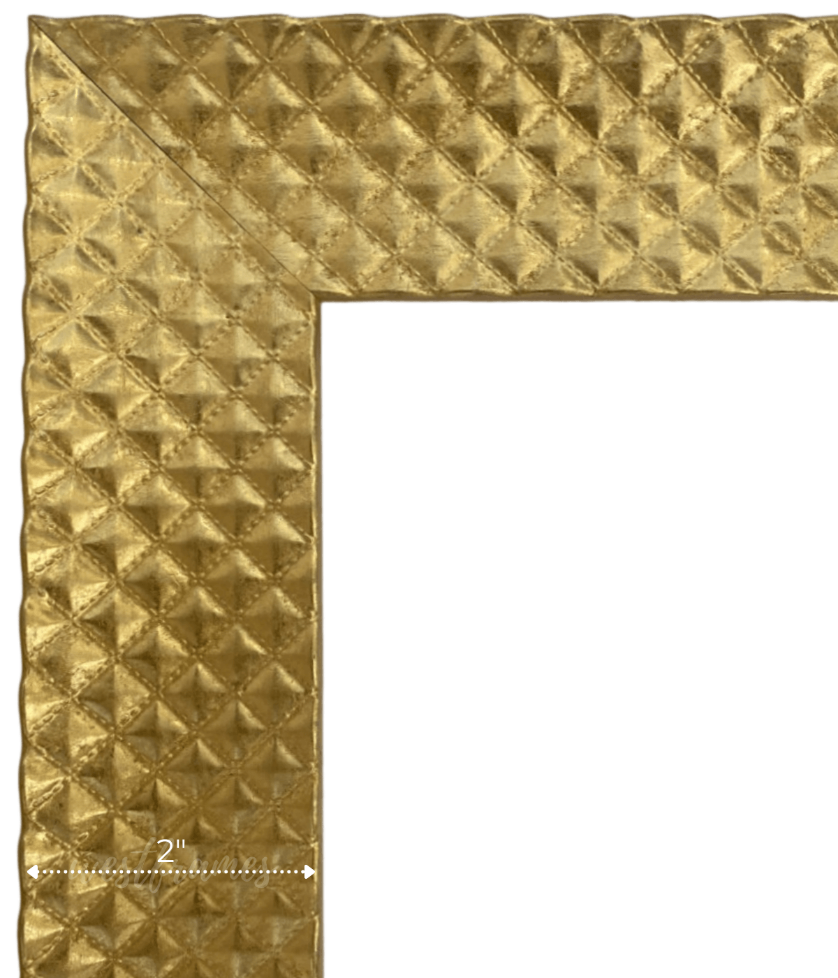Diamond Pattern Wood Wall Picture Frame 2" Gold Finish - West Frames
