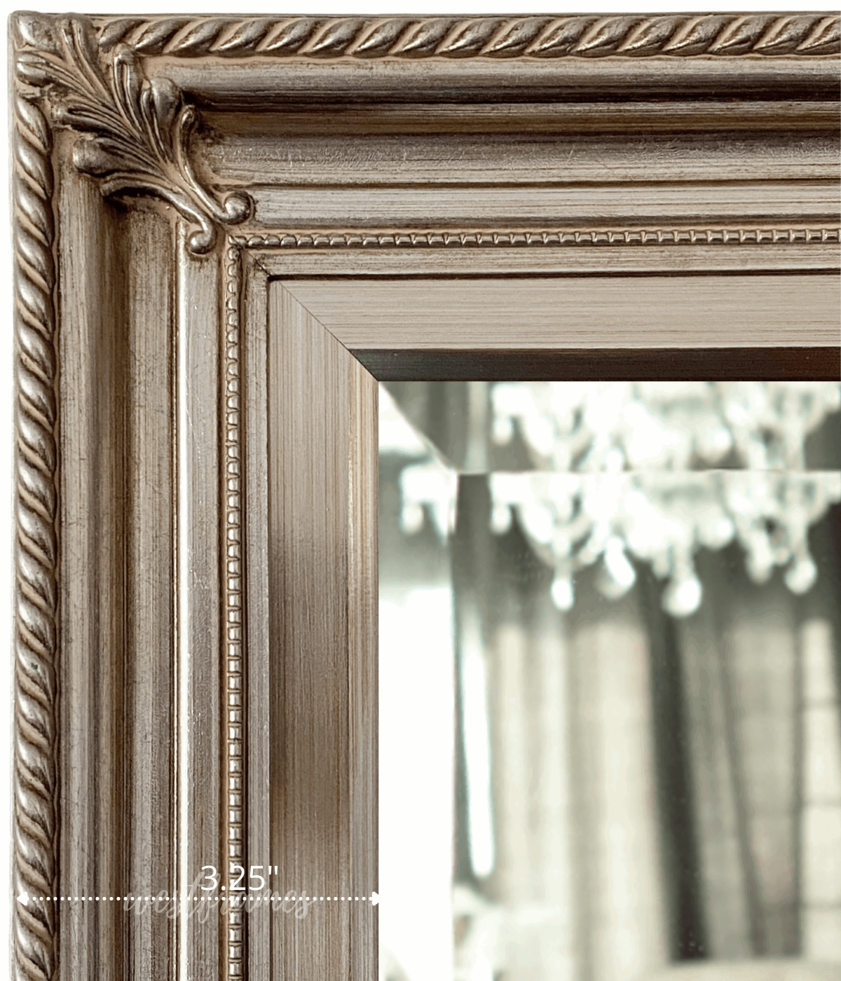 Gatsby Antique Silver Gold Leaf Wood Baroque Framed Wall Mirror - West Frames