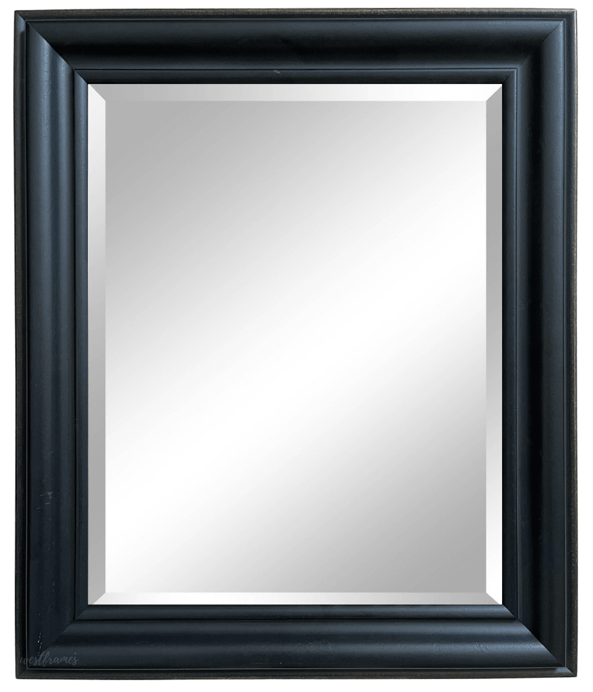 Vienna Rustic Vintage Black Gold Trim Finish Traditional Style Wood Framed Wall Mirror 3" - West Frames