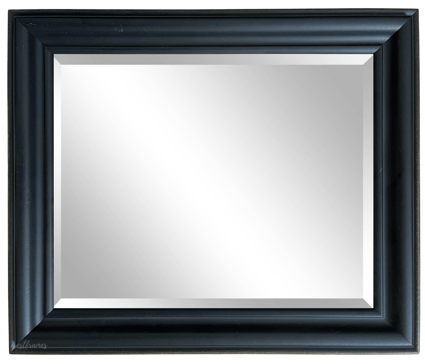 Vienna Rustic Vintage Black Gold Trim Finish Traditional Style Wood Framed Wall Mirror 3" - West Frames