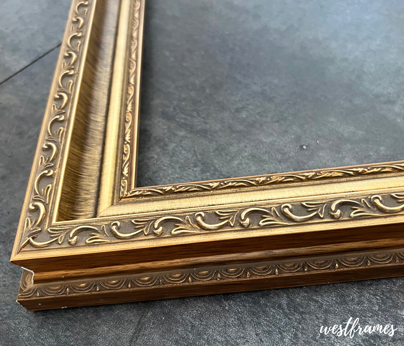 Adela Antique Gold Leaf Patina Ornate Wood Picture Frame - West Frames