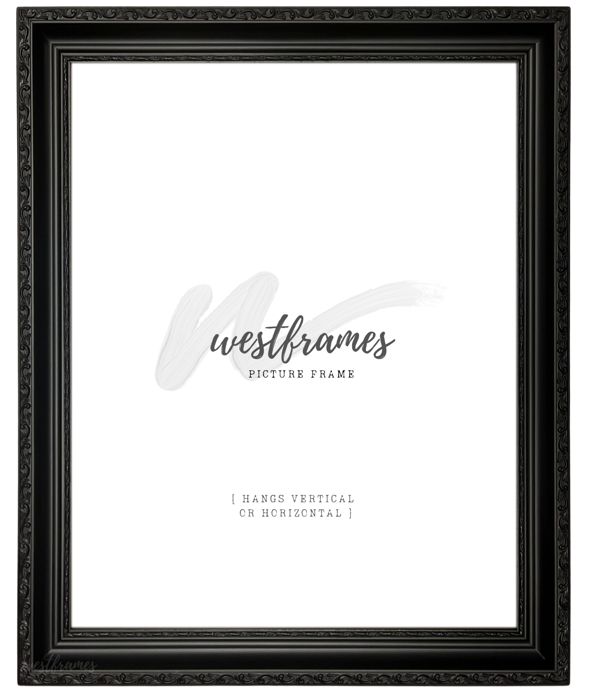 Adela Vintage Black Ornate Wood Gallery Picture Frame - West Frames
