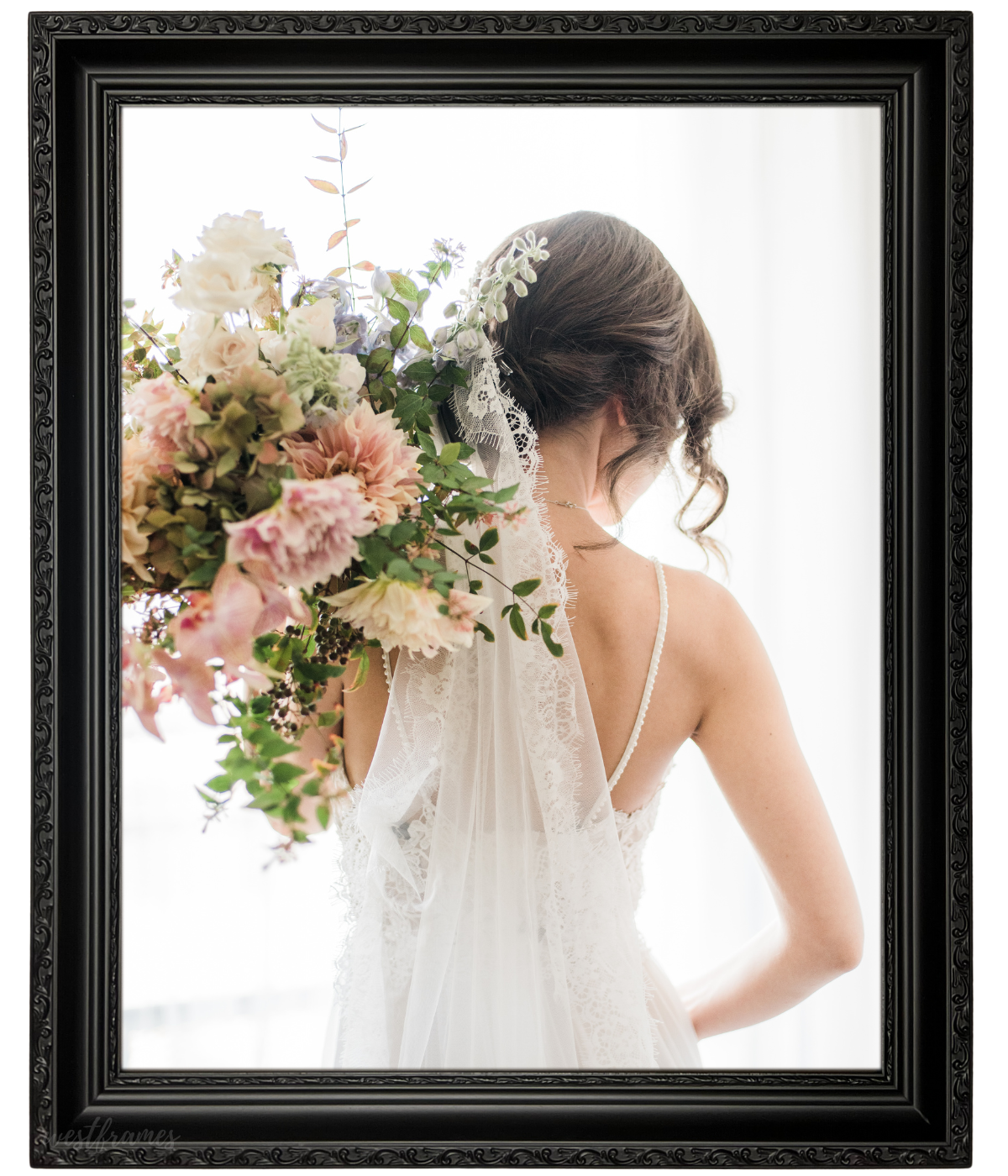 Adela Vintage Black Ornate Wood Gallery Picture Frame - West Frames