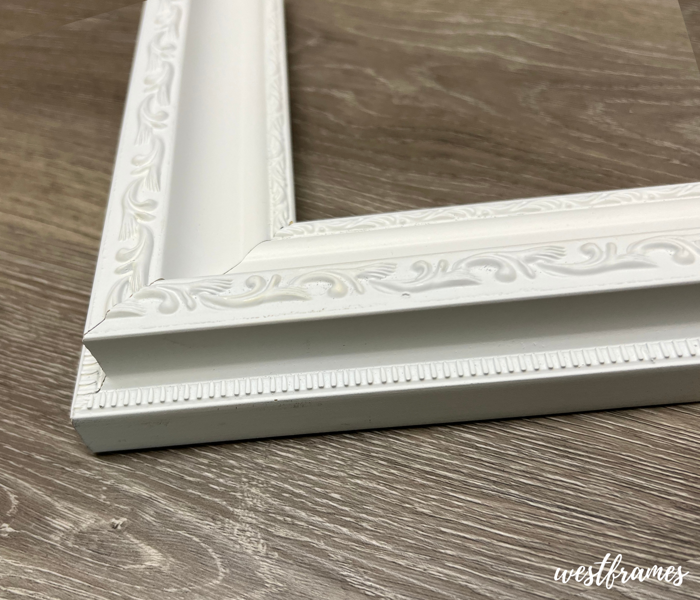 Adela White Ornate Wood Gallery Picture Frame - West Frames