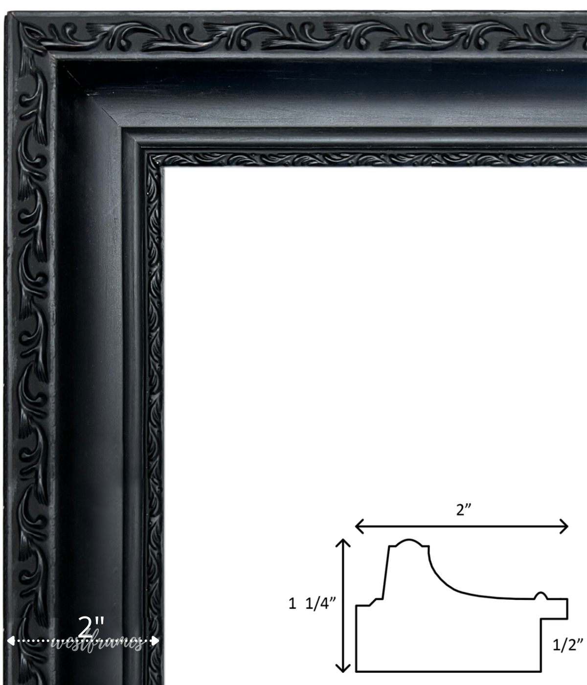 Adela Vintage Black Ornate Wood Gallery Picture Frame