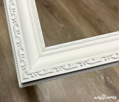 Adela White Ornate Wood Gallery Picture Frame