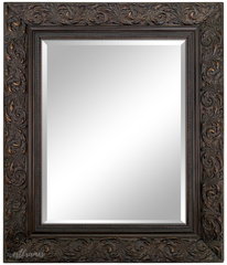 Bella French Ornate Embossed Antique Bronze Framed Wall Mirror - West Frames