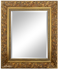 Bella French Ornate Embossed Framed Wall Mirror Antique Gold Finish - West Frames