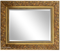 Bella French Ornate Embossed Framed Wall Mirror Antique Gold Finish - West Frames