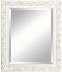 Bella French Ornate Embossed Framed Wall Mirror Antique White - West Frames