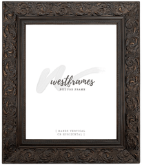 Bella French Ornate Embossed Wood Picture Frame Antique Bronze - West Frames