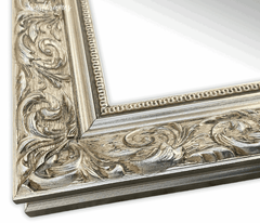 Bella French Ornate Embossed Wood Silver Gold Framed Leaner Floor Mirror - West Frames