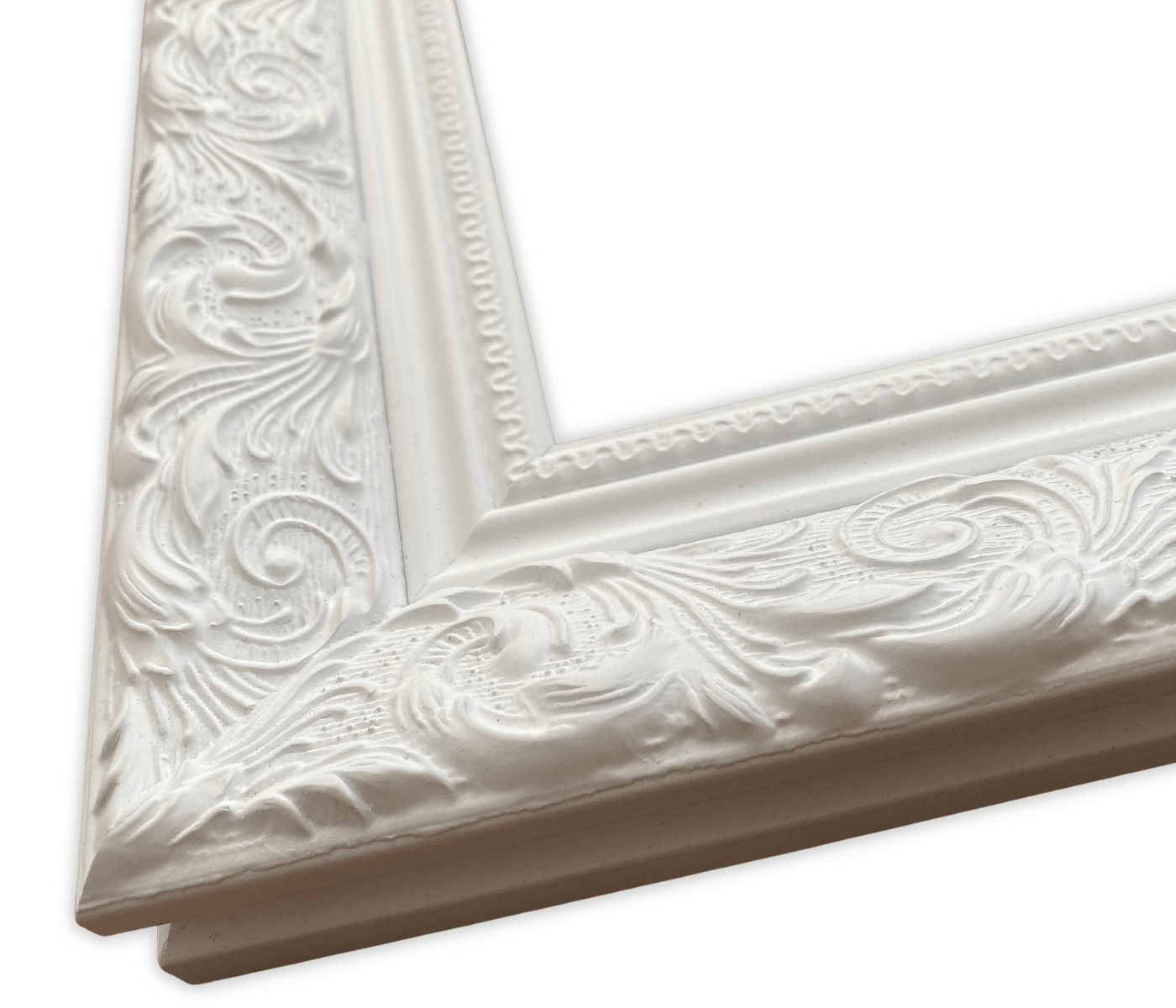Bella French Ornate Embossed Wood Wall Picture Frame Shabby White - West Frames