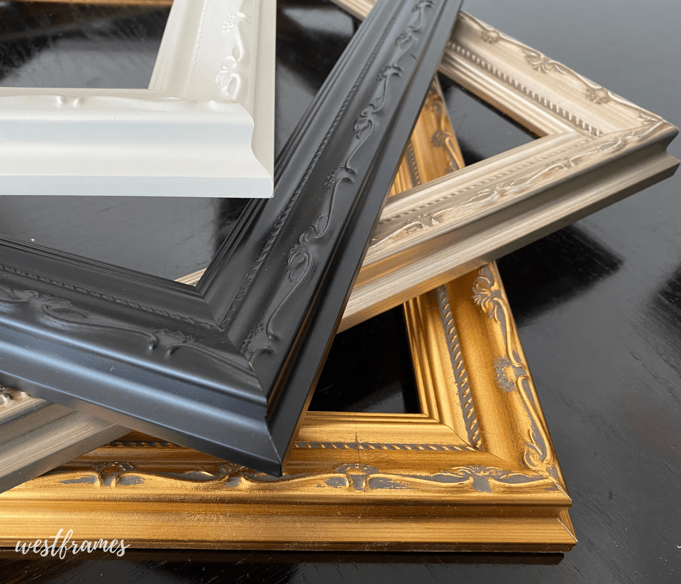 Camilla French Ornate Antique Gold Patina Finish Wood Picture Frame - West Frames