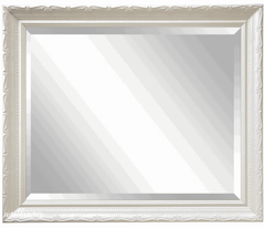 Camilla French Ornate Shabby White Wood Framed Wall Mirror - West Frames