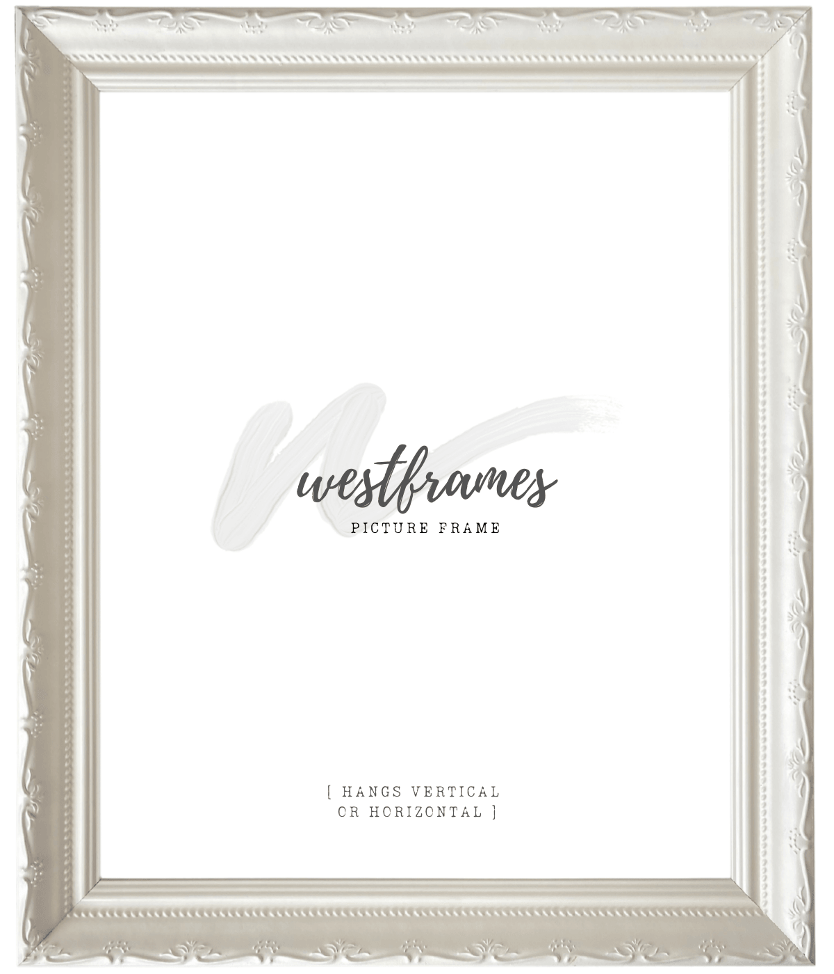 Camilla French Ornate Shabby White Wood Wall Picture Frame - West Frames