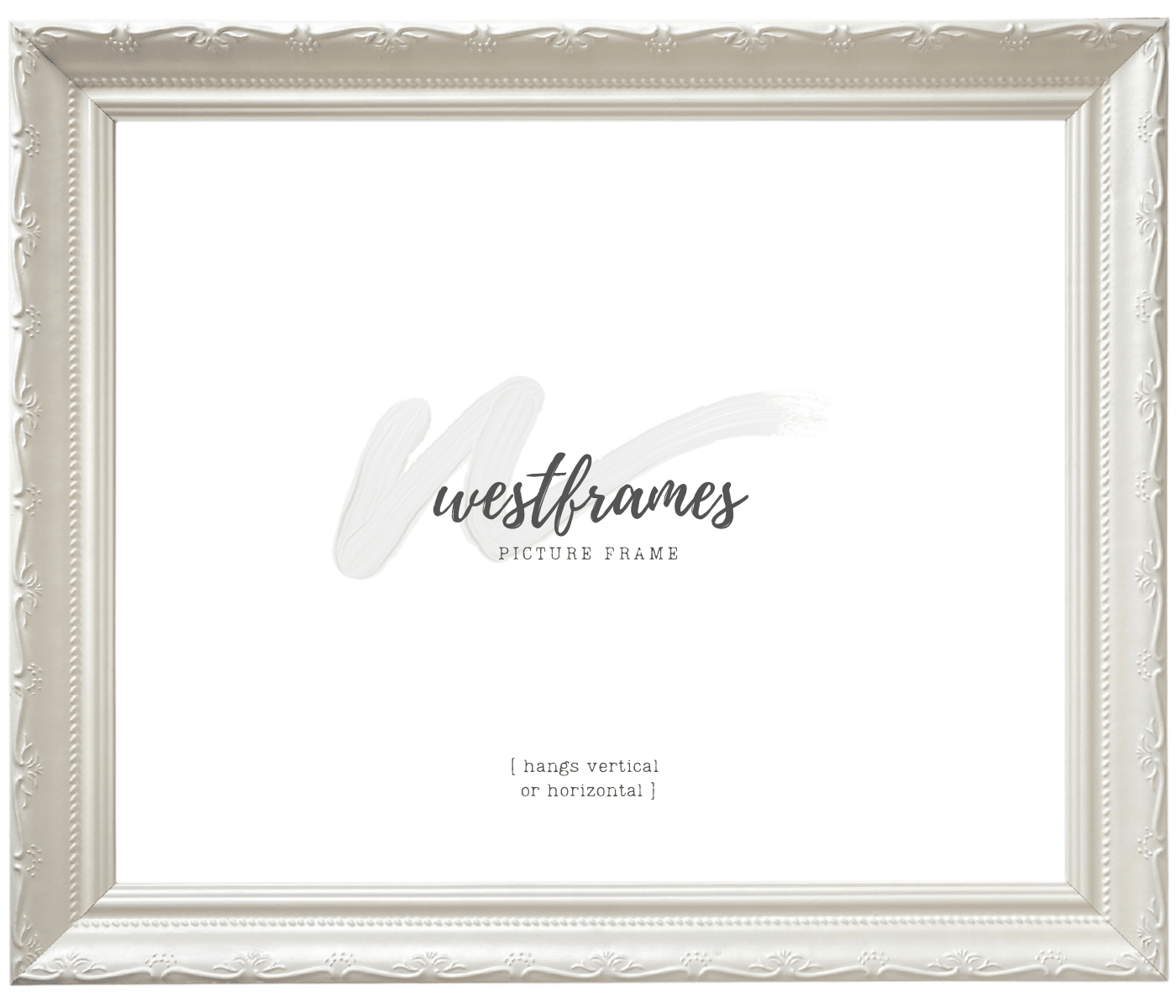 Camilla French Ornate Shabby White Wood Wall Picture Frame - West Frames