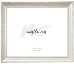 Camilla French Ornate Shabby White Wood Wall Picture Frame - West Frames
