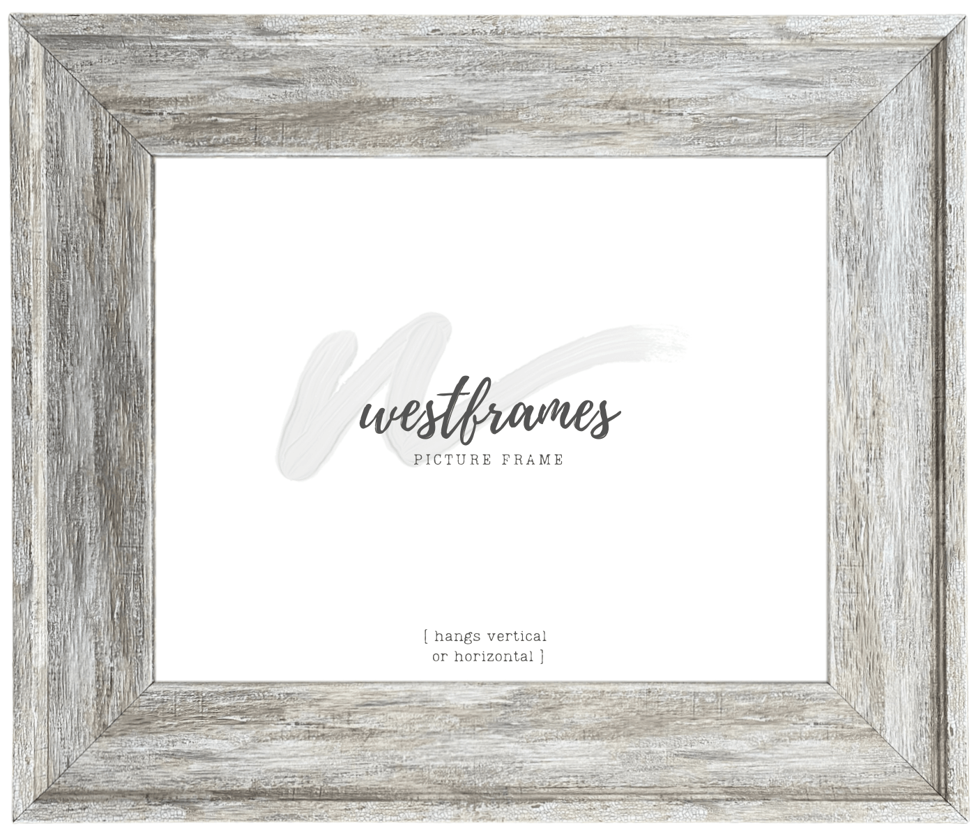 Cora Farmhouse Distressed Natural Ivory Silver Metallic Picture Frame - West Frames
