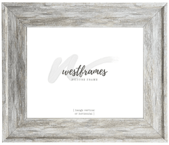 Cora Farmhouse Distressed Natural Ivory Silver Metallic Picture Frame - West Frames