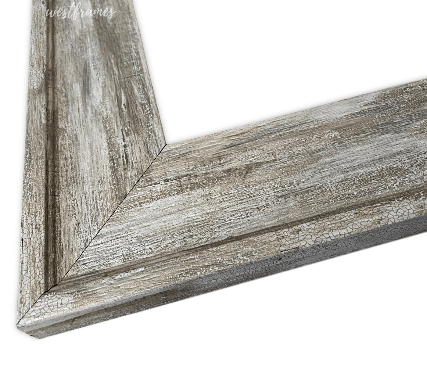 Cora Farmhouse Distressed Natural Ivory Silver Metallic Picture Frame - West Frames
