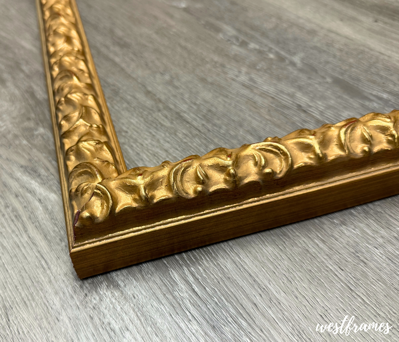 Countess Gold Leaf Ornate Embossed Victorian Wood 1.375 Inch Wide Wall Picture Frame - West Frames
